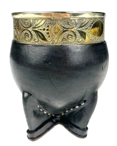 Imperial stamped leather gourd My Mate, black