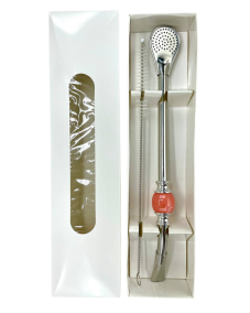Bombilla set Cuchara 22cm, with cleaning brush in gift carton box, ROSE