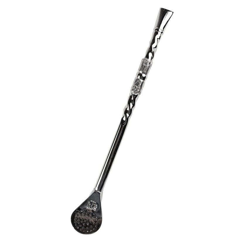 Bombilla Arana Silver 20cm Double Spiral 54-2
