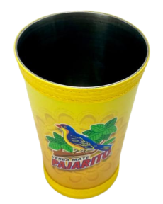 Pajarito Gourd with logo, leather cover yellow