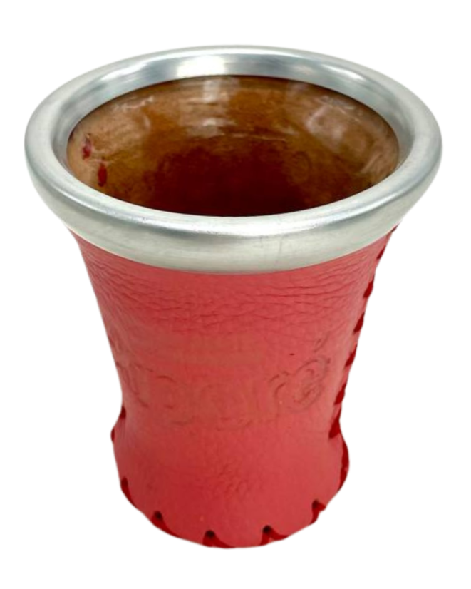 skleněné maté, obalené kůží – 150 ml, růžová