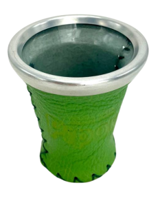 Pipore glass mate, wrapped in leather - 150ml yellow