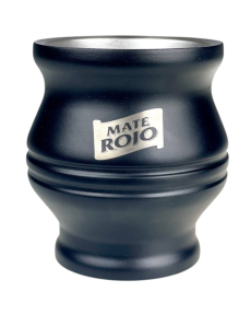 Stainless steel gourd with logo Mate Rojo, black