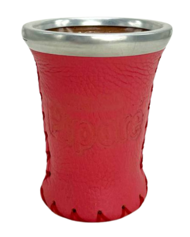 skleněné maté, obalené kůží – 150 ml, růžová