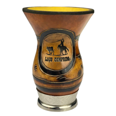 Cuia Yerbee Entalhada Metal Pequena 20