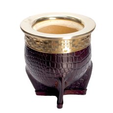 Imperial stamped leather gourd My Mate, red