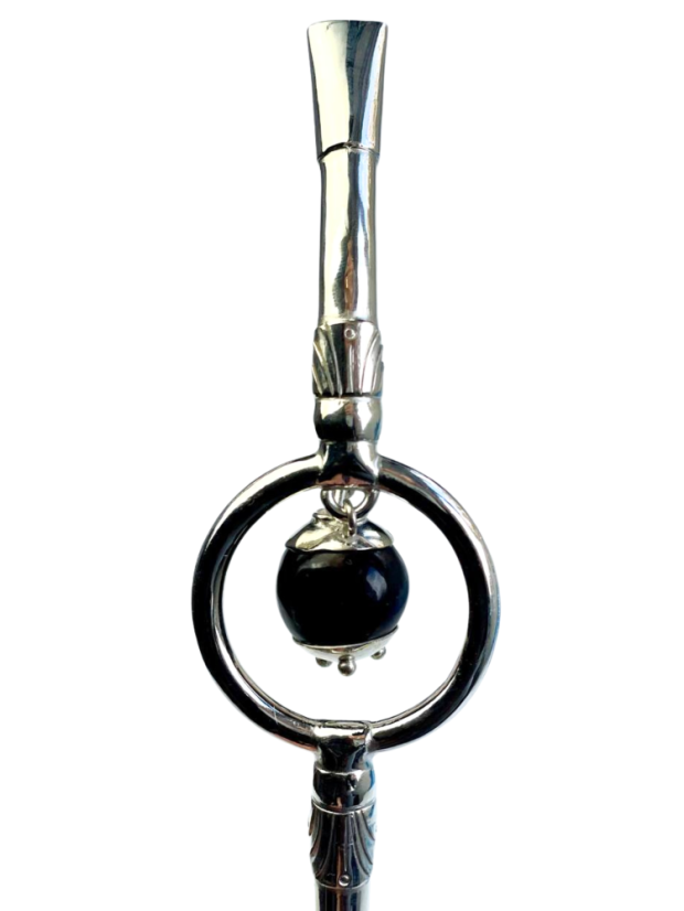 Bombilla Arana Silver Double cane bombilla with pendant 510-2 Black Guampa