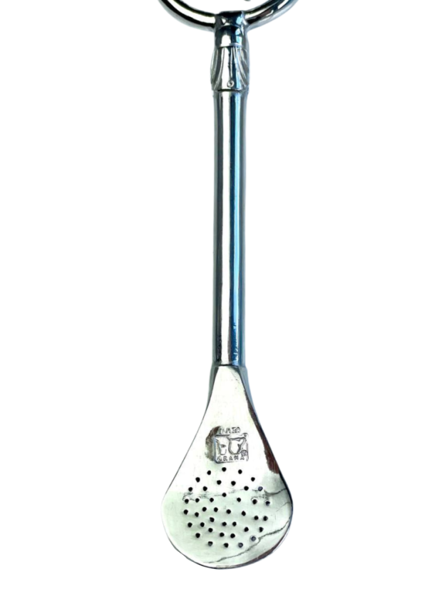 Bombilla Arana Silver Double cane bombilla with pendant 510-2 Black Guampa