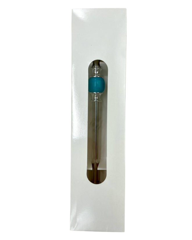 Bombilla set Cuchara 22cm, with cleaning brush in gift carton box, TURQUOISE