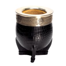Imperial stamped leather gourd My Mate, black
