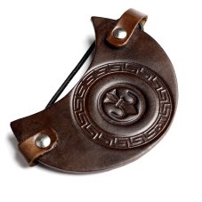 Leather gourd top (lid) My Mate, dark brown
