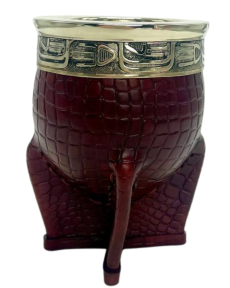 Imperial stamped leather gourd My Mate, red