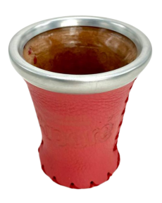 skleněné maté, obalené kůží – 150 ml, růžová