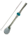 Set Bombilla Cuchara 19cm, with cleaning brush in gift carton box, TURQUOISE