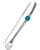 Bombilla set Cuchara 22cm, with cleaning brush in gift carton box, TURQUOISE