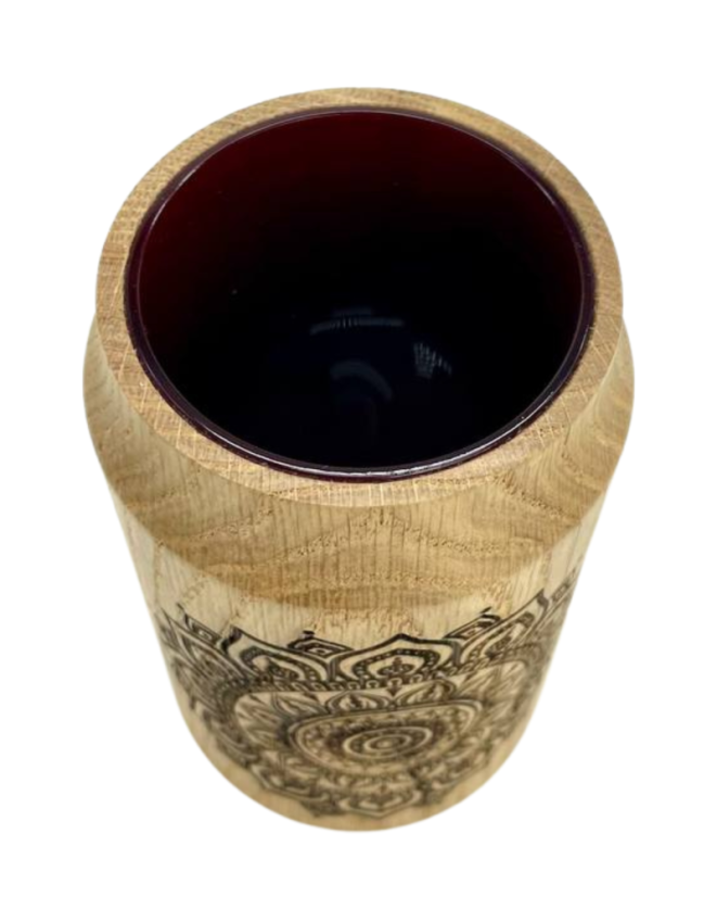 Calabasa RT Wooden/Glass Pattern 14-019 Red