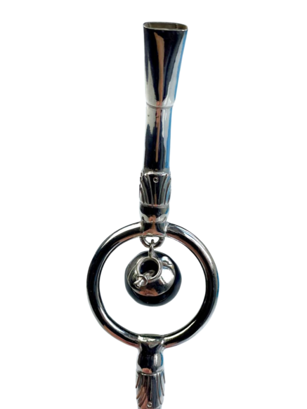 Bombilla Arana Silver Double cane bombilla with pendant 510-2 Black Guampa